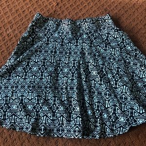 Blue and Black patterned skirt